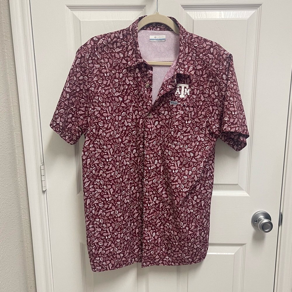 Columbia Pfg Texas A&M Fishing Shirt